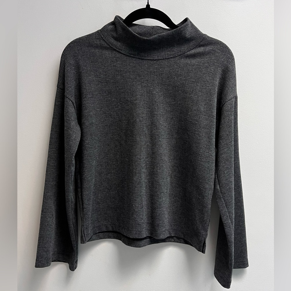 MADEWELL Women’s Wide Sleeve Mockneck Top - Glen Plaid - XS - Picture 7 of 7